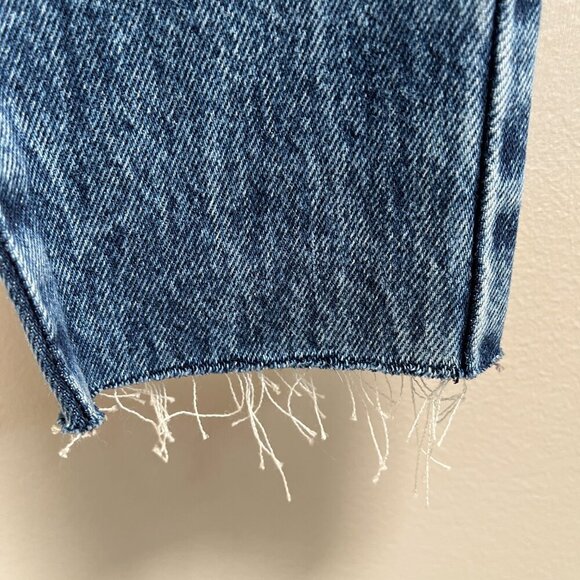 Etica Altin Cropped Raw Hem Straight Leg Jeans Distressed Size XS or 1 NEW - Picture 3 of 3